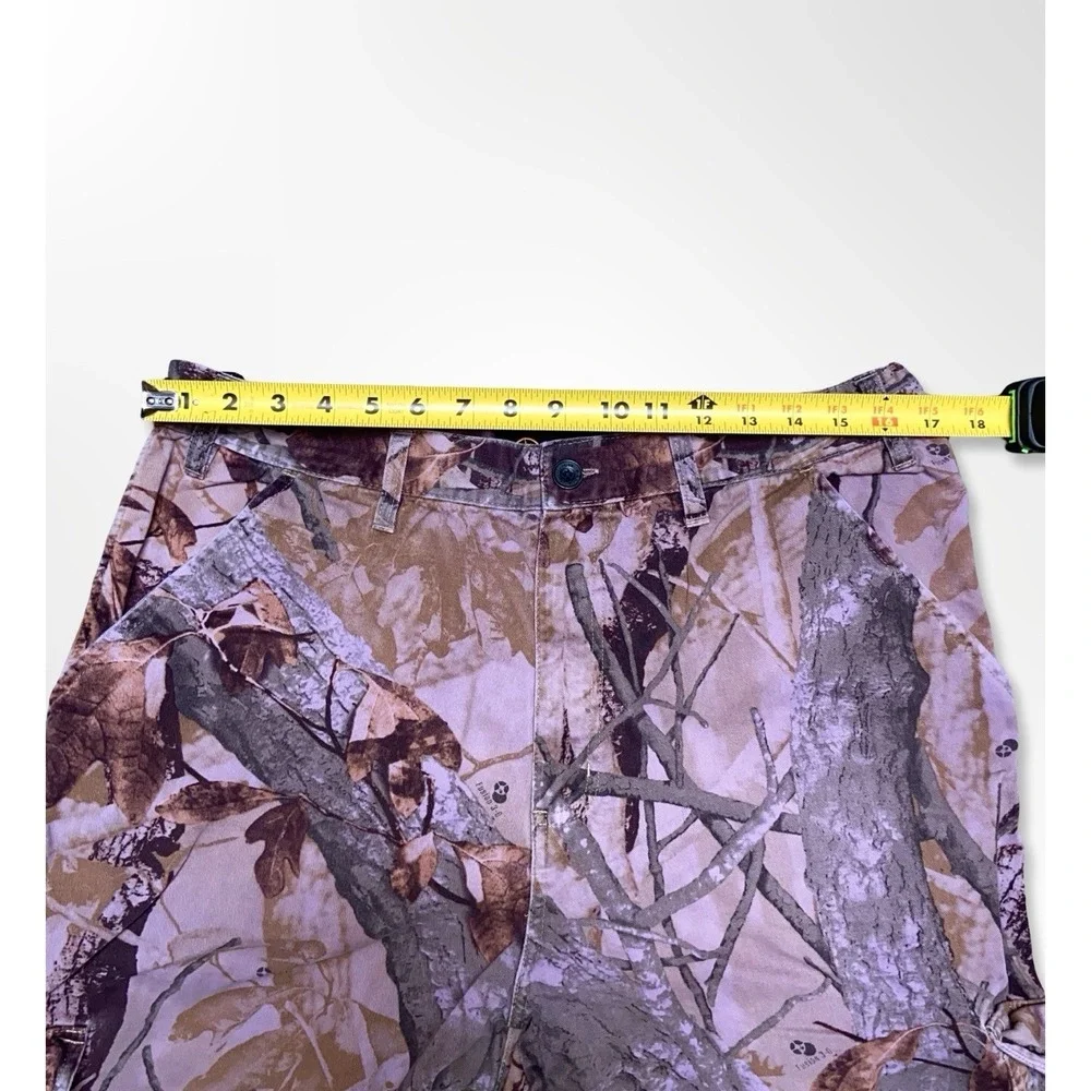 Outfitters Ridge Camo Cargo Pants Men's 34x28 Cropped Hem Realtree Purple